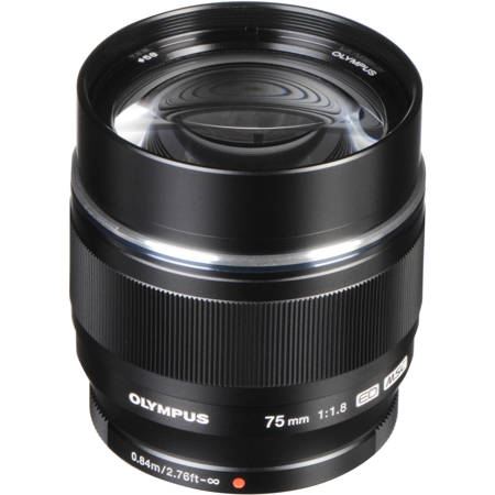 Olympus M. Zuiko Digital 75mm f/1.8 Lens, Black - for Micro Four Thirds System