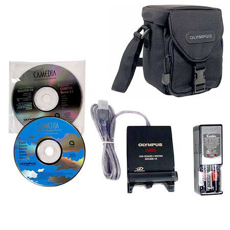 Olympus Deluxe Digital Imaging Kit, Digital Camera Accessory Starter Kit with Bag, Batteries, Charger, Card Reader &amp; Software. image