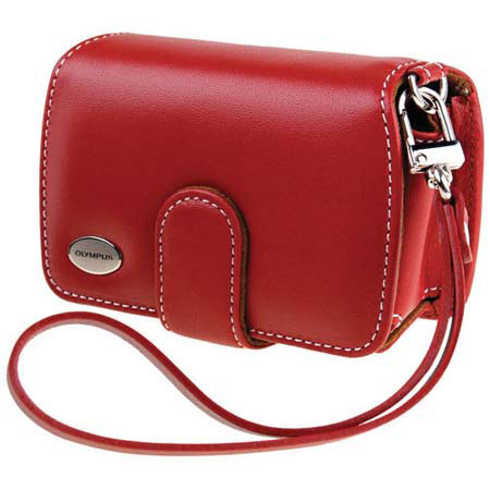 Olympus Slim Red Leather Case for the most Stylus and FE series Digital Cameras. image