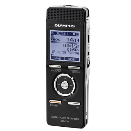Olympus DM-520 Recorder with Battery, 4GB Internal Memory for 1,076 Hours of Recording, with Removable MicroSD Media image