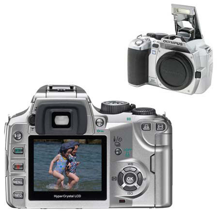 Olympus EVOLT-500 Digital SLR Camera Body, 8 Megapixel, Interchangeable Lenses, Silver image