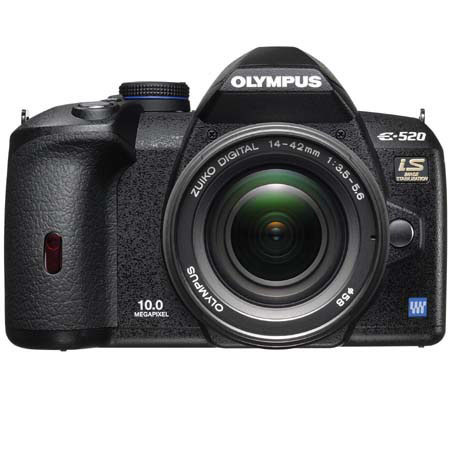 Olympus E-520 10.0 Megapixel Digital SLR Camera Body with 2.7" HyperCrystal II LCD Screen &amp; 14-42mm Lens image