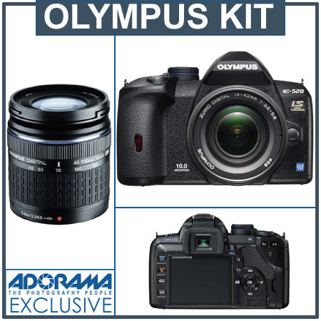 Olympus E-520 Digital SLR Camera Body with 14-42mm Zoom Lens &amp; 40-150mm f/4.0-5.6 Zoom Lens - Refurbished by Olympus image