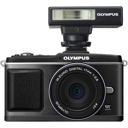 Olympus E-P2 Digital Camera Kit with 17mm Lens and Flash - Black image