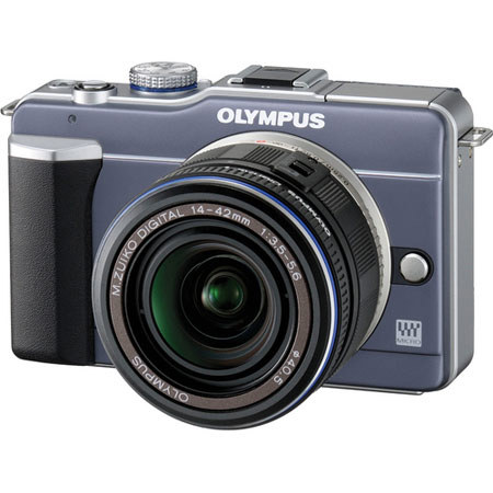 Olympus PEN E-PL1 Digital Camera with 14-42mm Micro Four Thirds Lens, 12 Megapixels, 2.7" LCD Display, Slate Blue image