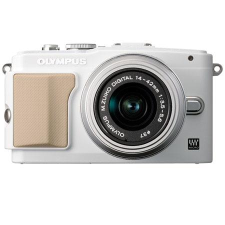 Olympus E-PL5 Mirrorless Digital Camera, White with 14-42mm f/3.5 II Lens, Silver 3.0