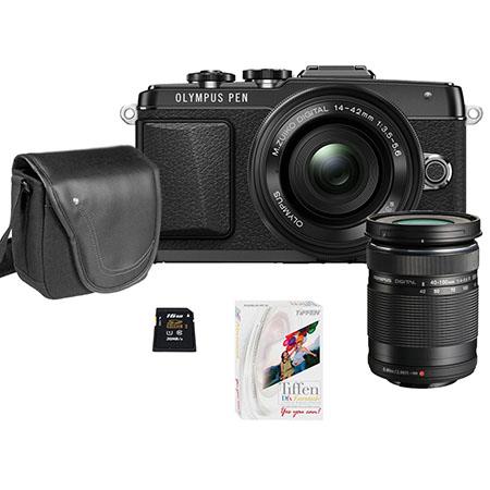 Olympus E-PL7 Mirrorless Digital Camera with 14-42mm 2R Lens Black , Bundle With M. Zuiko Digital ED 40-150mm f/4-5.6