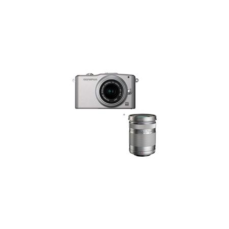 Olympus E-PM1 12.3MP Digital Camera, Silver with M.Zuiko MSC ED m14-42mm f3.5/5.6 II R Silver Lens & Olympus M. Zuiko Digital ED 40-150mm f/4-5.6"R&quo