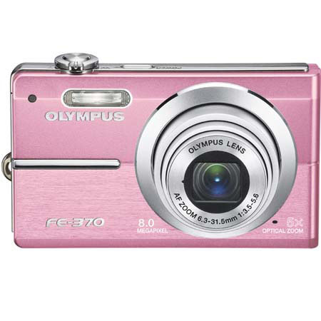 Olympus FE-370 Super-Slim Digital Camera, 8 Megapixel, 5x Optical Zoom, 4x Digital Zoom, 2.7&quot; LCD Screen, Pink image