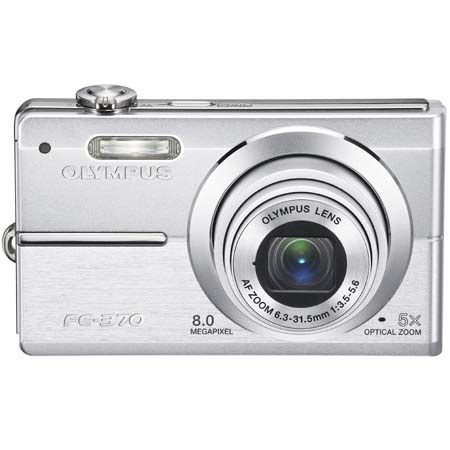 Olympus FE-370 Super-Slim Digital Camera, 8 Megapixel, 5x Optical Zoom, 4x Digital Zoom, 2.7" LCD Screen, Silver - Refurbished by Olympus U.S.A. image