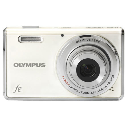 Olympus FE-4000 12MP Digital Camera, 4x Optical Zoom, 4x Digital Zoom, 2.7" LCD Screen - White image