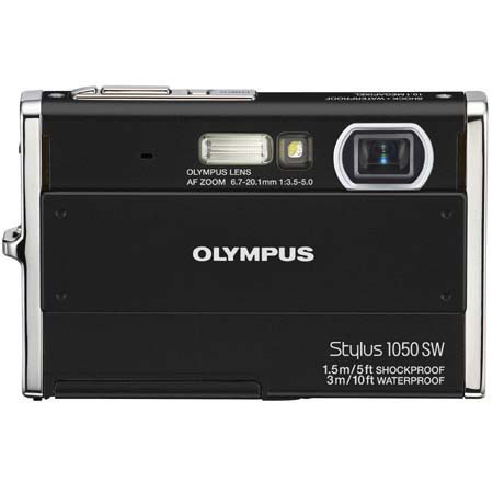 Olympus Stylus 1050 SW Digital Camera, 10.1 Megapixel, 3x Optical Zoom, 5x Digital Zoom, 2.7&quot; LCD Screen, Black image