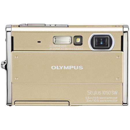 Olympus Stylus 1050 SW Digital Camera, 10.1 Megapixel, 3x Optical, 5x Digital Zoom, 2.7" LCD Screen, Champagne image