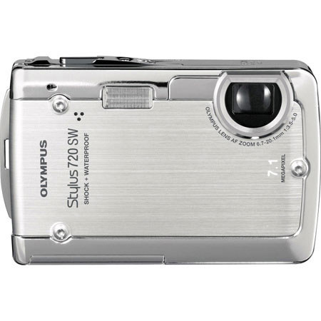 Olympus Stylus 720 SW Point &amp; Shoot Digital Camera, 7.1 Megapixel, 3x Optical, 5x Digital Zoom &amp; 2.5" LCD, Shock &amp; Waterproof - Silver Finish image