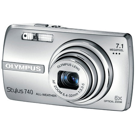Olympus Stylus 740 Point &amp; Shoot Digital Camera, 7.1 Megapixel, 5x Optical, 5.6x Digital Zoom - Silver Finish image