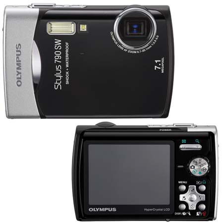 Olympus Stylus 790 SW Shockproof Waterproof Digital Camera, 7.1 Megapixel, 3x Optical, 5x Digital Zoom, Black image