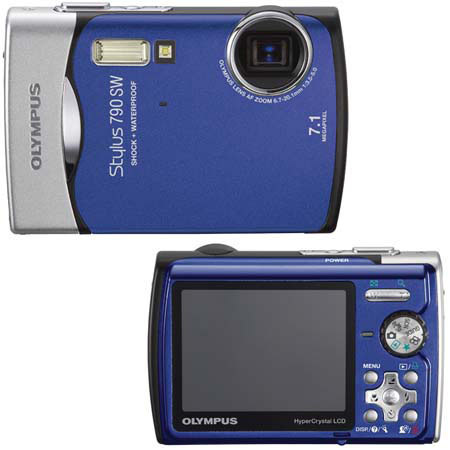 Olympus Stylus 790 SW Shockproof Waterproof Digital Camera, 7.1 Megapixel, 3x Optical, 5x Digital Zoom, Blue image