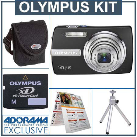 Olympus Stylus 840 Digital Black Camera Kit, with 1 GB xD Picture Memory Card, Camera Bag, Table Top Tripod, EZ Digital Photography Guide Card image