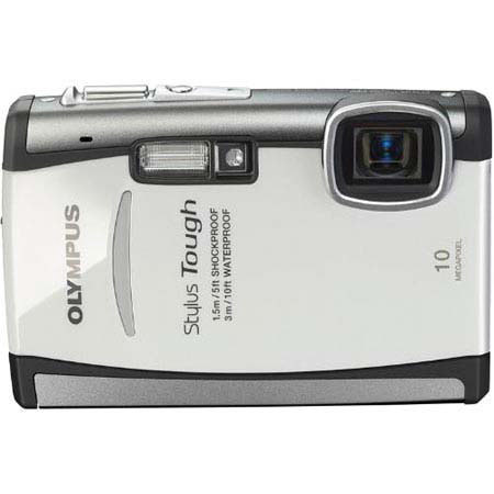 Olympus Stylus Tough 6000 Digital Camera, 10 Megapixels, 3.6x Optical, 5x Digital Zoom, 2.7&quot; LCD Screen, White image