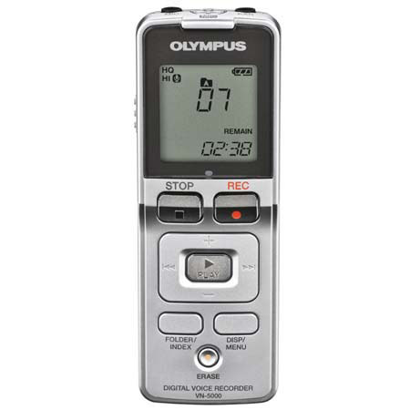 Olympus VN-5000 Digital Voice Recorder with 512 MB Built-in Memory, Record Up to 300 Hours image