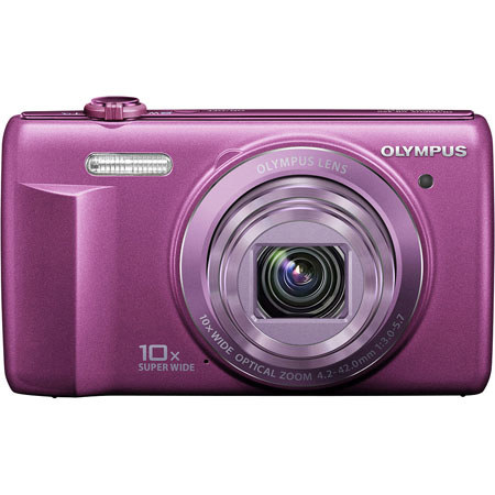 Olympus VR-340 16MP Digital Camera, 10x Optical/4x Digital Zoom, 3.0" LCD Monitor, 720p HD Video, Purple