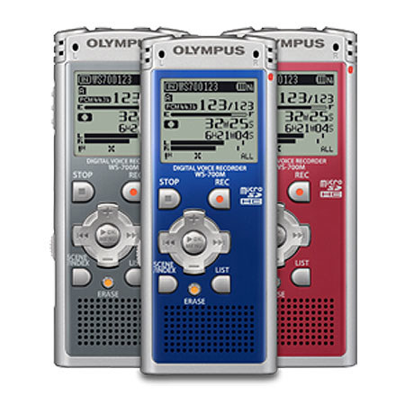 Olympus WS-700M Digital Voice Recorder with 4GB Internal Memory, PCM/MP3/WMA Stereo Recording, Blue image