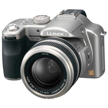 Panasonic Lumix DMC-FZ50S Digital SLR Camera, 10.4 MP, 12x Optical, 4x Digital Zoom, MEGA Optical Image Stabilizer, Silver image
