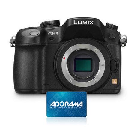Panasonic Lumix DMC-GH3 Mirrorless Digital Camera Body Only, Black - With Free $100 Adorama Gift Card