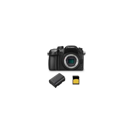 Panasonic Lumix DMC-GH4 Mirrorless Digital Camera Body Only, Black - with 4K Video Recording - Bundle With 32GB SDHC Class 10 U3 Gold Series Card, DMW-BLF19 Spare Battery