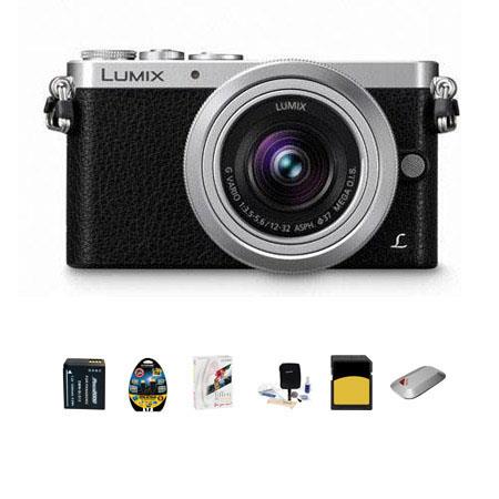 Panasonic Panasonic Lumix DMC-GM1 Mirrorless Digital Camera with 12-32mm Lens, - Bundle with 32GB Class 10 SDHC Card, Spare DMW-BLH7E Battery, Cleaning Kit, Mini HDMI Cable 6', 37MM UV Filter, Sandisk 16GB Me mory Vault, Tiffen DFX Essentials Software