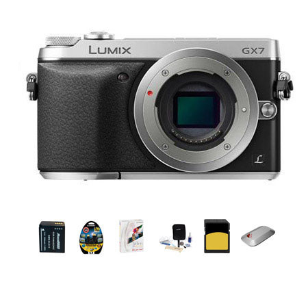 Panasonic Lumix DMC-GX7 Mirrorless Digital Camera Body, Bundle With 32GB Class 10 SDHC Card, Spare DMW-B LG10 Battery, Cleaning Kit, Mini HDMI Cable 6', 52MM UV Filter, Sandisk 16GB Memory Vault, Tiffen DFX Essentials Software