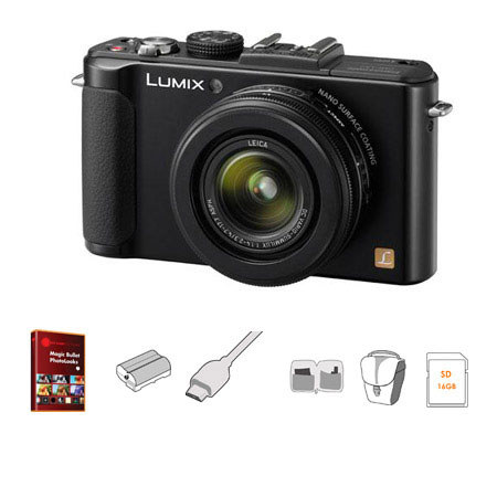 Panasonic Lumix DMC-LX7 Digital Camera with 3.8x24mm Wide-Angle Leica Optical Zoom Lens, Black - Bundle - with 16GB CLass 10 SDHC Memory Card, Lowepro Rezo TLZ-