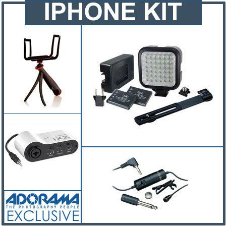 Adorama Lighting and Microphone Package with Stabilizer for iPhone, Includes: VidPro Led-36 Video Light Kit, Woxom Slingshot Smartphone Video Stabilizer, Tascam