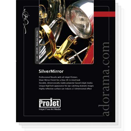 ProJet Elite Mirror Finished, Silver Polyester Based Inkjet Film, 8.5" x 11", 10 Sheets image