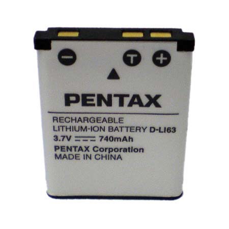 Pentax D-LI63 Rechargeable Lithium-Ion Battery for the Optio M30, T30 & W30 Digital Cameras, 3.7 V, 740 mAh