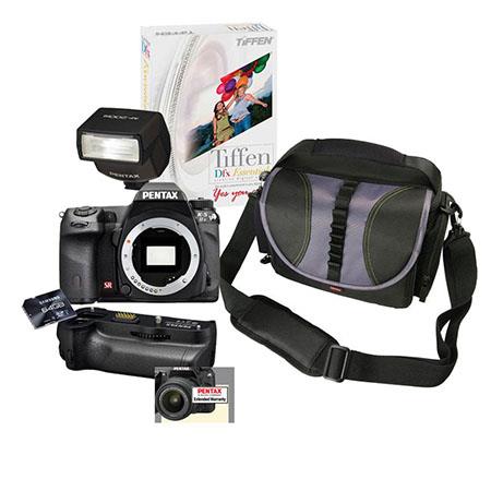 Pentax K-5 IIs Digital SLR Camera Body, Anti Aliasing Filterless Design, 16.3 MP, - Bundle With Pentax D-BG4 Battery Grip, 64GB Class 10 SDXC Card, Pentax AF-200FG Dedicated Shoe Mount Flash, Pentax 2 Year Extended Warranty, Pentax Gadget Bag, Tiffen DFX