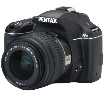 Pentax K-x Digital SLR Black Camera Kit with Black 18-55mm DA Lens image