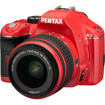 Pentax K-x Digital SLR Red Camera Kit with Red 18-55mm DA Lens image