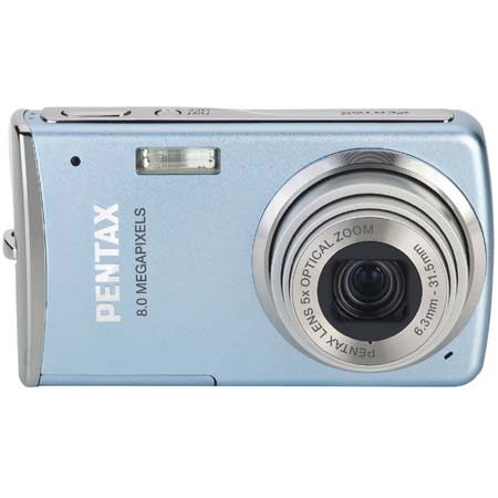 Pentax Optio M50 Digital Point &amp; Shoot Camera, 8.0 Megapixel, 5x Optical, 5.1x Digital Zoom, 2.5" LCD Monitor, Light Blue image