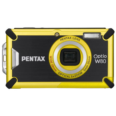 Pentax Optio W80 12.1 MP, Waterproof Digital Camera, with Float Strap &amp; 2GB SD Card - Adorama Exclusive Color; Black with Gold Finish image