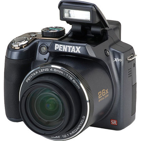 Pentax Optio X90 Digital Camera with 12.1 Megapixel, 26x Optical Zoom, HDMI Port and 2.7 inch LCD Screen - Black image