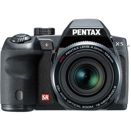 Pentax X-5 Black Digital Camera, 16MP, Electronic Viewfinder, 26X Super-Tele Zoom Lens, 3" Tiltable LCD Screen, Full HD 1080p, Triple Shake Reduction Techn