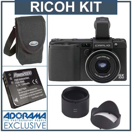 Ricoh Caplio GX100 Digital Camera / Viewfinder Kit with Free Case, Free Spare Battery &amp; Free HA2 Hood image