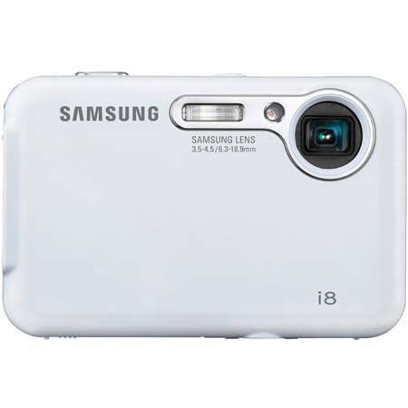 Samsung Digimax I8 Digital Point &amp; Shoot Camera, 8.2 Megapixel, 3x Optical Zoom, 2.7" LCD Screen, White image
