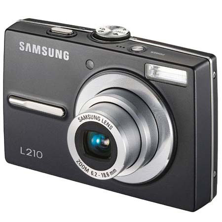 Samsung Digimax L210 Digital Point &amp; Shoot Camera, 10.2 Megapixel, 3x Optical Zoom, 2.5&quot; LCD Screen, Black image