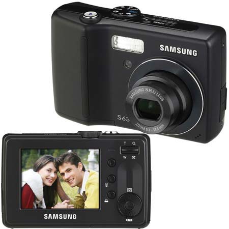 Samsung Digimax S630 Point and Shoot Digital Camera, 6.0 Megapixel, 3x Optical Zoom, 5x Digital Zoom, 2.5" LCD Screen, USB 2.0, Black image