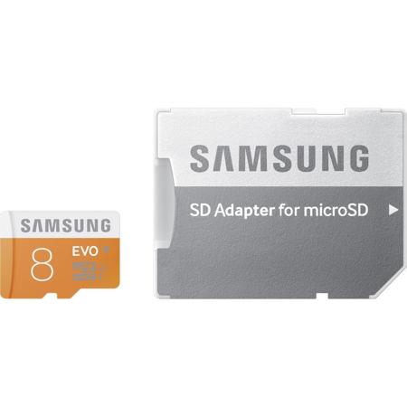 UPC 887276042282 product image for Samsung microSDHC 8GB EVO Memory Card with Adapter, Up to 48MB/s Memory Speed, C | upcitemdb.com