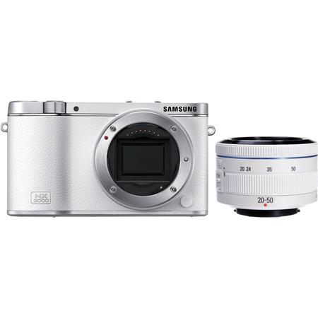 Samsung NX3000 Mirrorless Digital Camera with 20-50mm Lens, SEF8A Flash & Adobe Lightroom 5, 20.3MP, 3