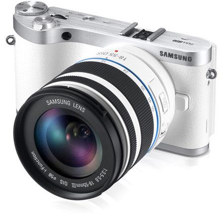 Samsung NX300 Mirrorless Digital Camera, White, with 18-55mm f/3.5-5.6 OIS Zoom Lens, White - 20.3MP, 3.31
