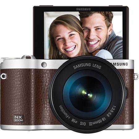 Samsung NX300M Mirrorless Digital Brown Camera with 18-55mm f/3.5-5.6 OIS Lens, 20.3MP, 3.31